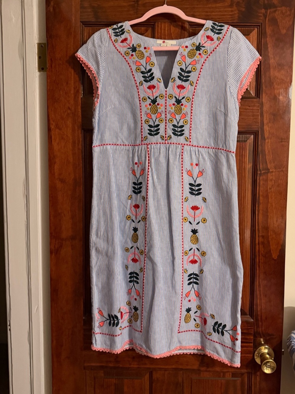 Boden embroidered linen dress